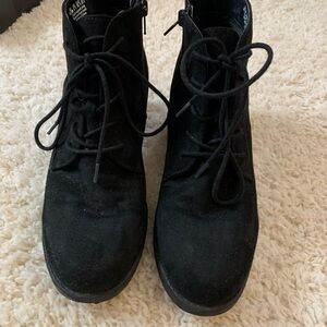 Women's Black Lace-Up Ankle Boots